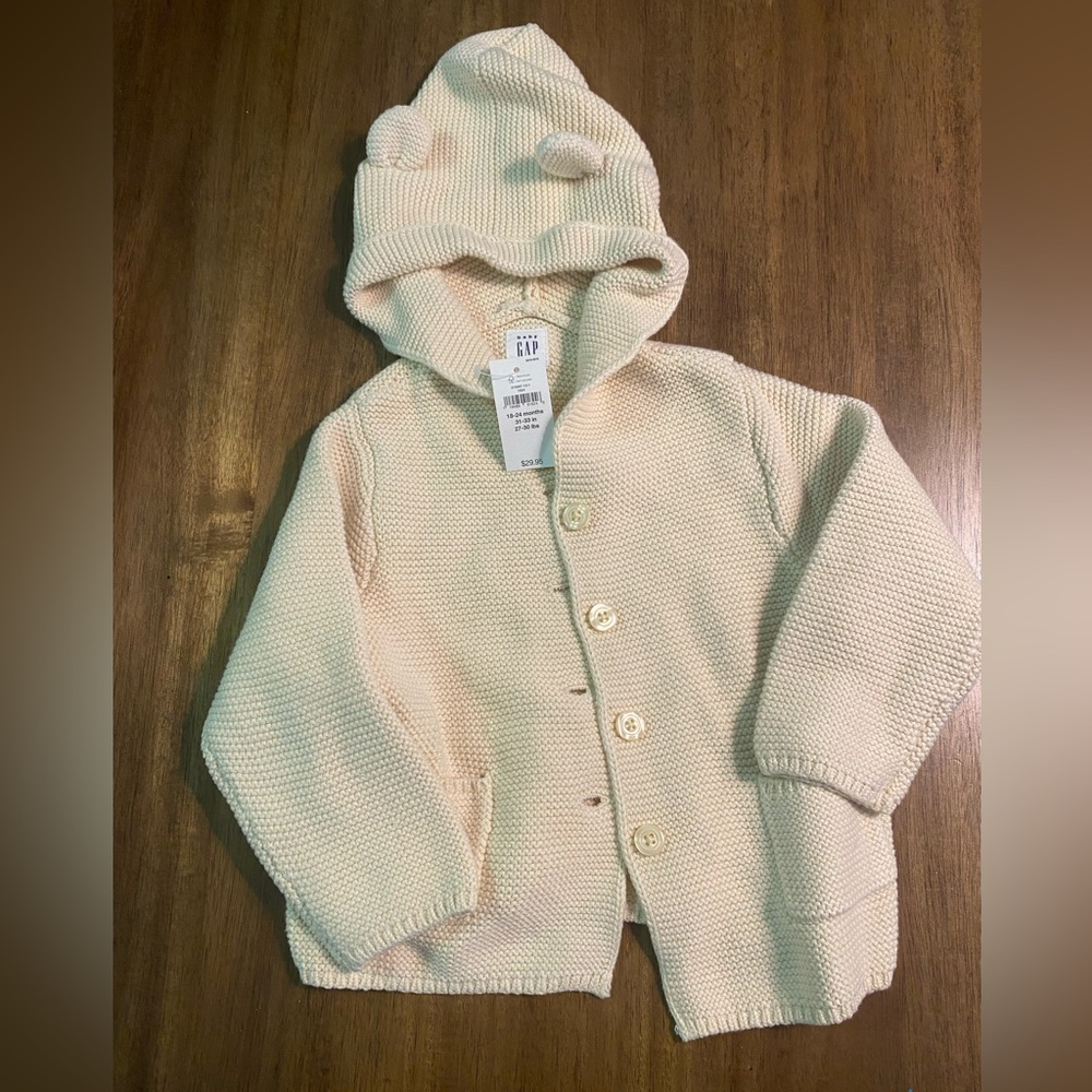 Baby gap teddy bear sweater 18-24 months with tags